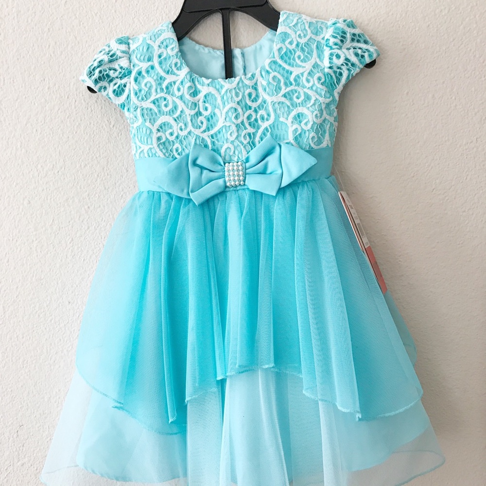 Jona Michelle Aqua Lace Dress